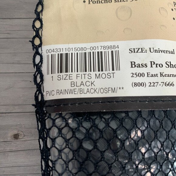 Bass Pro Shops Adult PVC Poncho Set of Two Black One Size Fits All NWT - Picture 7 of 7